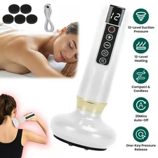 Anti-Cellulite Massager – 12-Level Suction with Heat, Steel Rollers, Cordless &