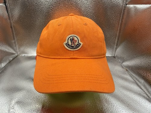 Moncler Logo Patch Baseball Cap Orange w/ RFID Tag Adjustable Strap Unisex