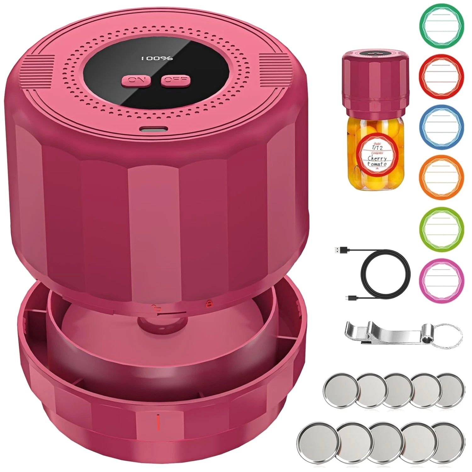 Wide & Regular Mouth Jar Vacuum Sealer - Complete Set