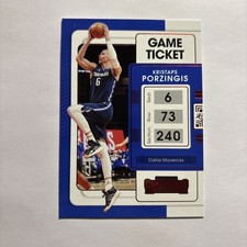 2021-22 Panini Contenders #38 Kristaps Porzingis Dallas Mavericks