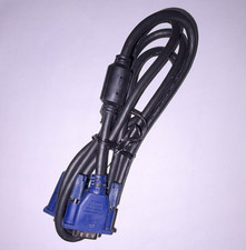 VGA/SVGA HD15 D-Sub Male to Male Monitor Cable 3 ft Black/Blue