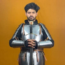 Medieval Half Body Armor Suit | Steel Knight Breastplate Pauldrons Wearable LARP