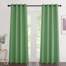 NICETOWN Forest Green Thermal Blackout Doorway Curtains, 80" Long, Grommet, 2 Pa