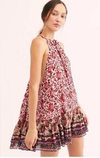 FREE PEOPLE Layla Halter Dress With Ruffle Hem Sz XS 