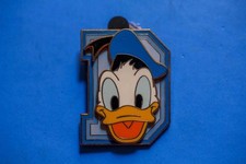 Official Disney Pin - Block Letters Series - Donald 'D' Face Pin