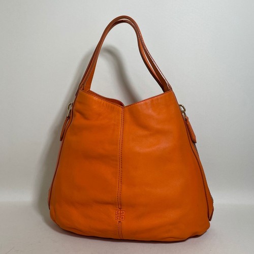 GIVENCHY Tote Bag Genuine Leather Orange 4G Logo Large Japan