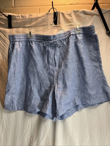 Tommy Bahama, Tommy Bahama Womens XL 100% Linen Shorts BLUE Two Palms Beachfront SHORTS NEW