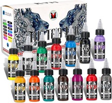 Tattoo Ink Set 14 Pcs Colors 1Oz 30Ml Tattoo Supply Indoor Tattoo Studio Renow