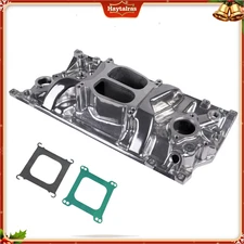 Polished Aluminum Dual Plane Intake Manifold For SBC Chevy Vortec 350 1996-up