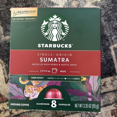 Starbucks by Nespresso Vertuo Sumatra Ground Coffee 8 Capsules Exp 2/27