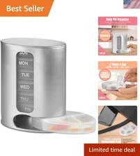 Stackable Daily Pill Organizer -  Weekly Medication Reminder with 7 Individua...