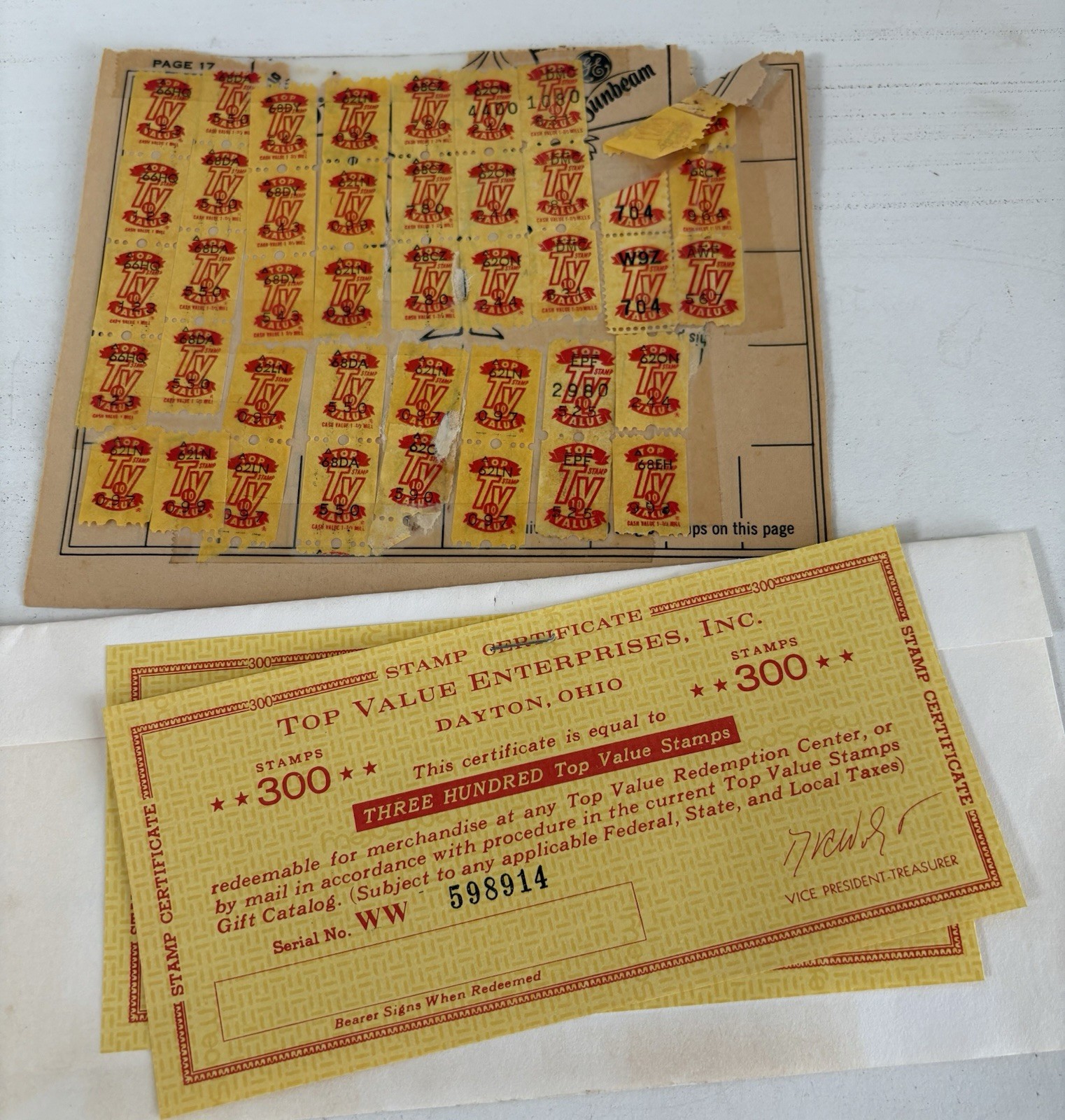 Top Value TV Stamps  with two (2) Certificates 600+ count