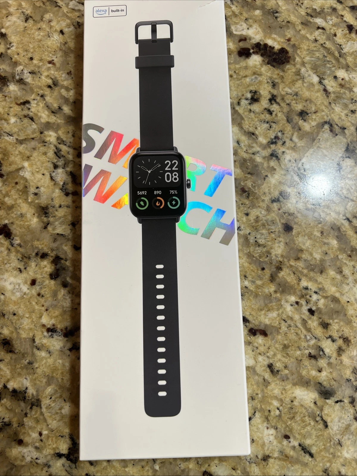 Smart Watch Heart Rate 1.83”, Blood Oxygen,Waterproof, Alexa Built-in & Android