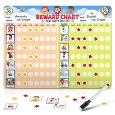 Chore Chart for Multiple Kids, Behavior Incentive Home, Dry Erase, and...