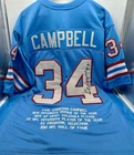 Earl Campbell NFL Autographed #34 Houston Oilers Football Jersey JSA COA