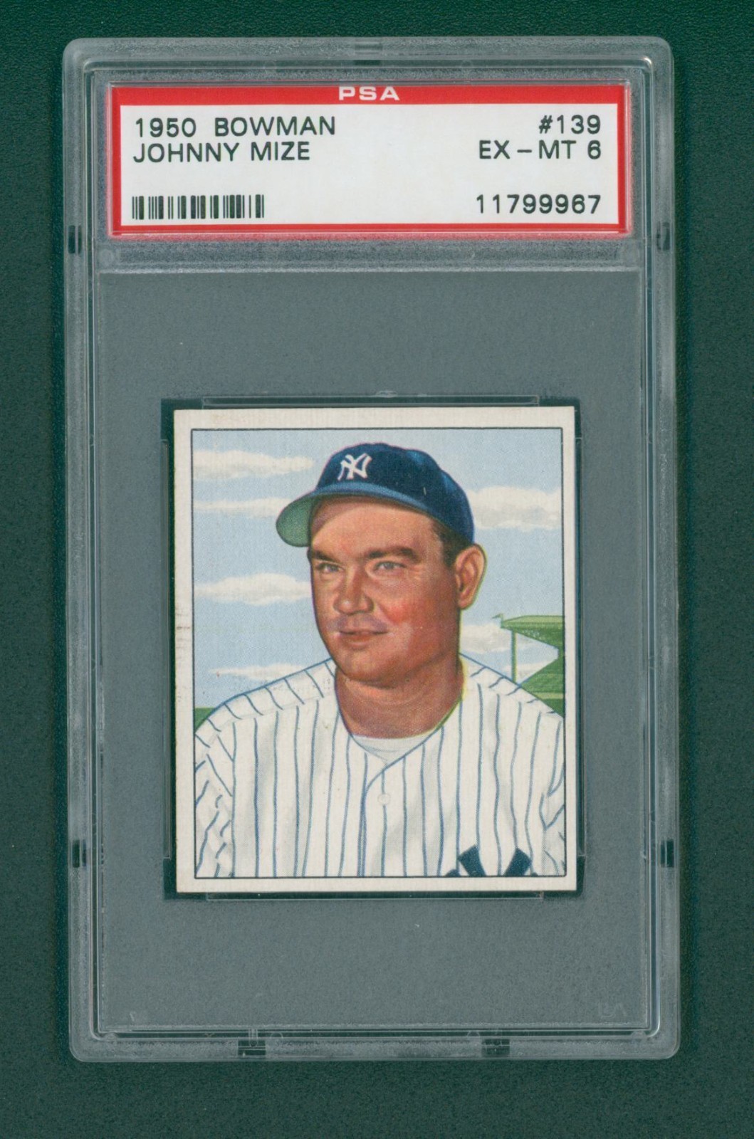 1950 Bowman Baseball Card - #139 Johnny Mize, PSA 6 EXMT
