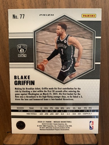 Blake Griffin 2020-21 Panini Mosaic #77 Orange Reactive PRIZM - Picture 2 of 2