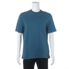 Herm s Cotton T-shirt XL Men's Navy Blue H657810HA saddle stitching Wears Wrink