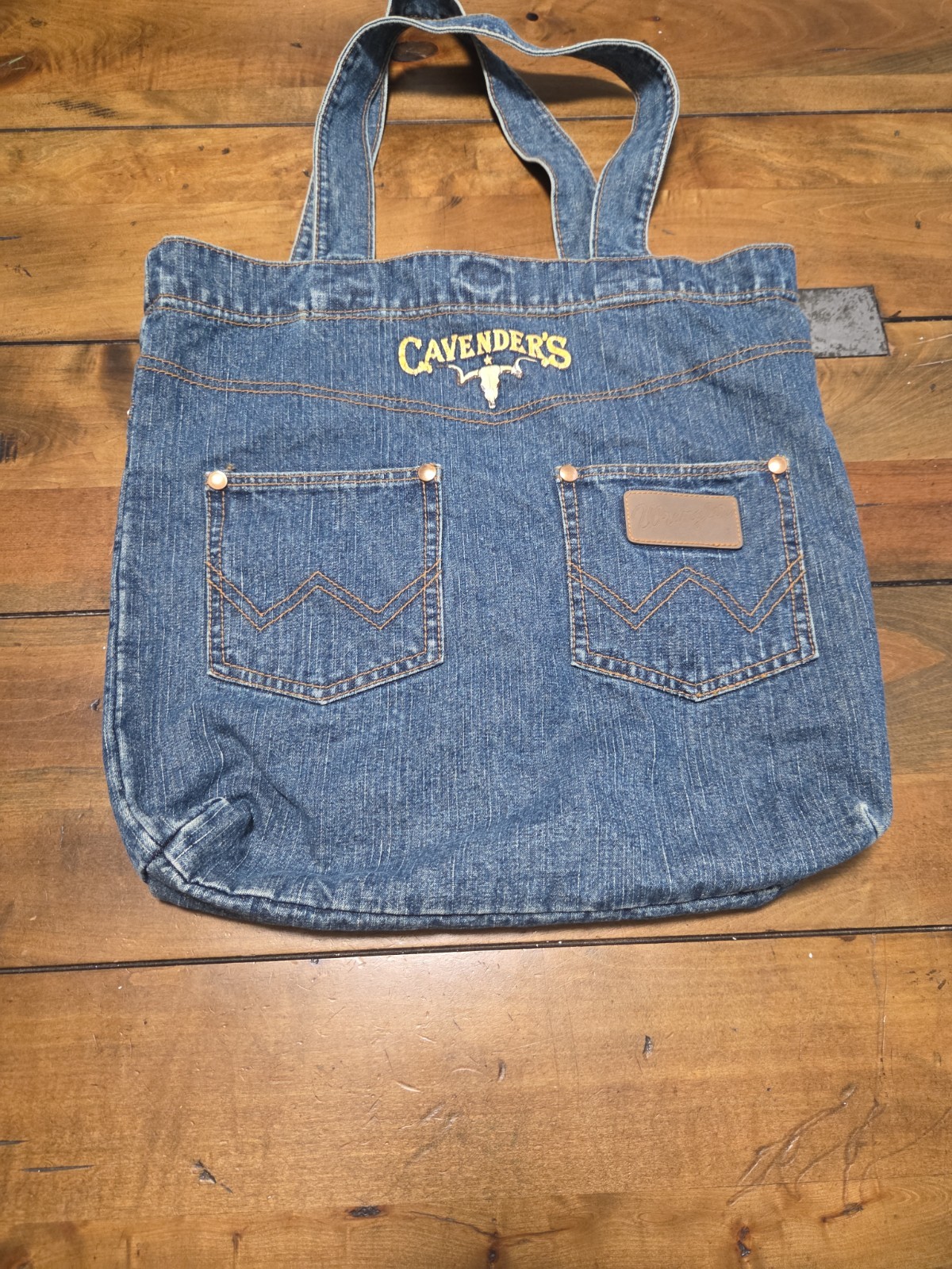 Wrangler Cavenders Denim  Bag Western Jean Purse Longhorn Pocket Shoulder Tote image 6