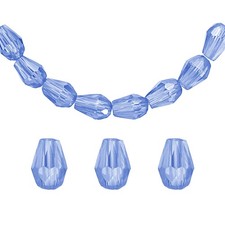 100pcs Teardrop Crystal Glass Beads, 4x6mm Teardrop Spacer Beads, Light Blue