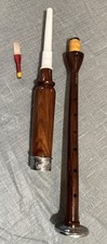 Bagpipe Practice Chanters Rosewood with Silver Ornate Feather Decorations.