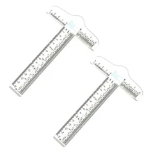 2pcs T Square Ruler 6 Inches Clear Acrylic T-Square Ruler, Drafting Tools, Dr...