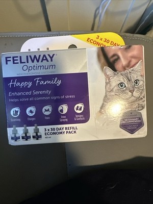 3PCS - 30 Day  Feliway Optimum Cat Enhanced Calming Pheromone 48ml 3 bottles/Set