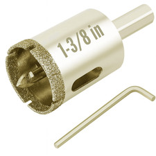 Drilax 1-3/8 Inch Diamond Hole Saw with Removable Center Pilot Drill Locator Pin