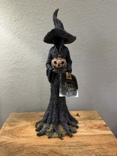 Spooky Night Faceless Witch Tree Figurine Hal...