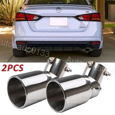 2PCS Chrome Car Exhaust Pipe Tip Rear Tail Throat Muffler For Nissan Altima