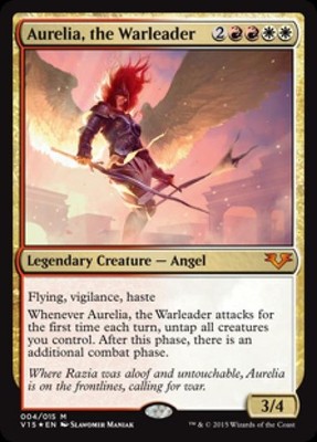 Aurelia, the Warleader -Foil Medium Play MTG From the Vault: Angels