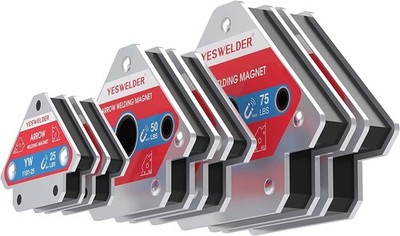 YESWELDER Schweißmagnete Set - 6 Stück (25/50/75 LB) für präzises Schweißen