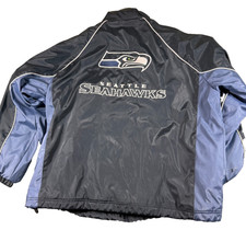 Vtg G-III NFL Seattle Seahawks Embroidered Zip Up Fleece lined Jacket XL Blue