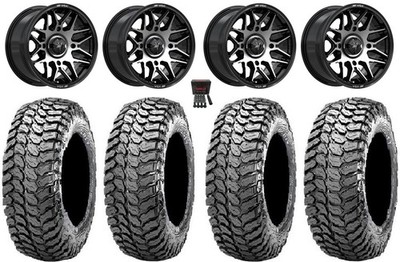 MSA Radar 14'' Wheels Black/Machined 32'' Liberty Tires Can-Am Defender