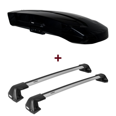 Dachbox Thule Vector M + Dachträger Thule WingBar Edge für VW e-Up  top