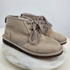 Ugg Neumel Women's Hemp Tan Lace Up Casual Canvas Chukka Ankle Boots Size 6
