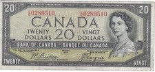 Canada 20 Dollars 1954