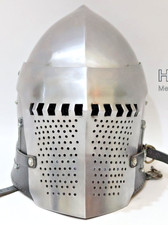 Medieval Bascinet Spoleto Face Steel Helmet  HMB Buhurt Combat Armor