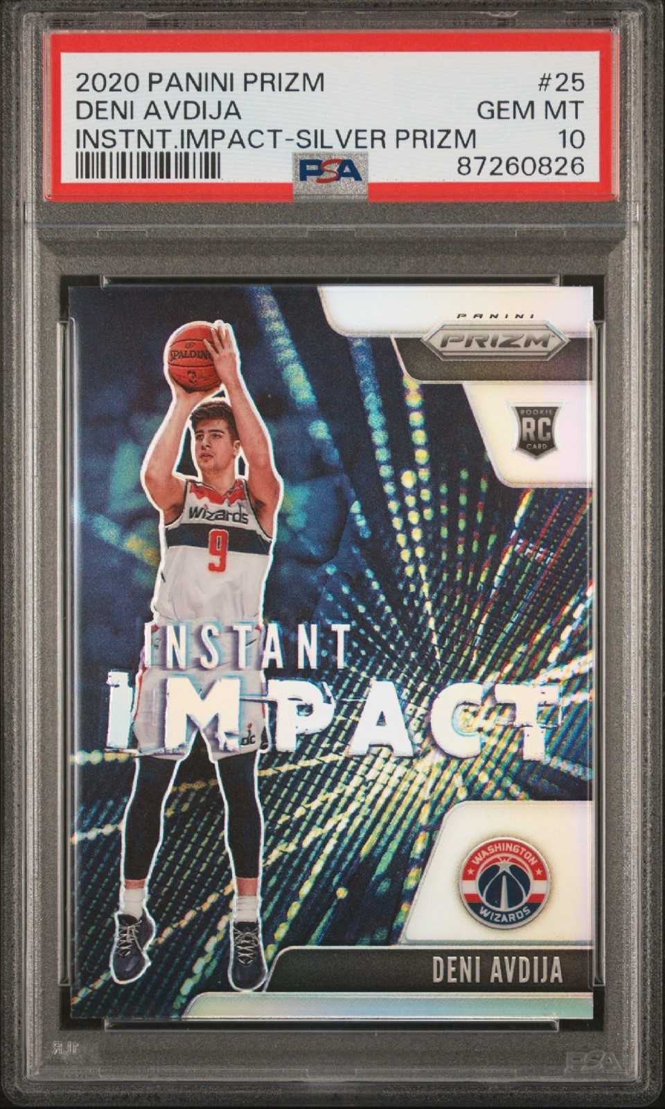 Deni Avdija Rookie Card RC PSA 10 GEM MINT 10 2020-21 Panini Prizm Silver