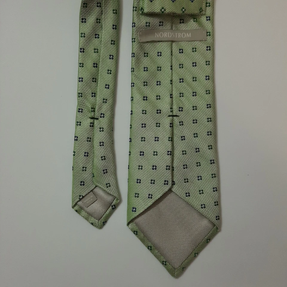 Corbata de traje de seda Nordstrom para hombre 60x3,5 clásica flor trébol verde menta EE. UU. Foto 3 de 4