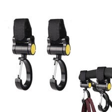 2 Pcs Walker Hook Hanging Multipurpose 360 Rotation Stroller Clip Diaper Bag...