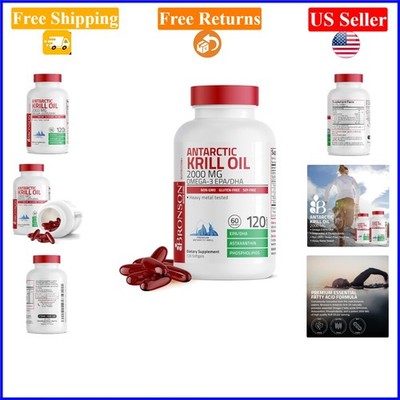 Antarctic Krill Oil 2000mg with Omega-3s Softgels for Adults, 120 Count