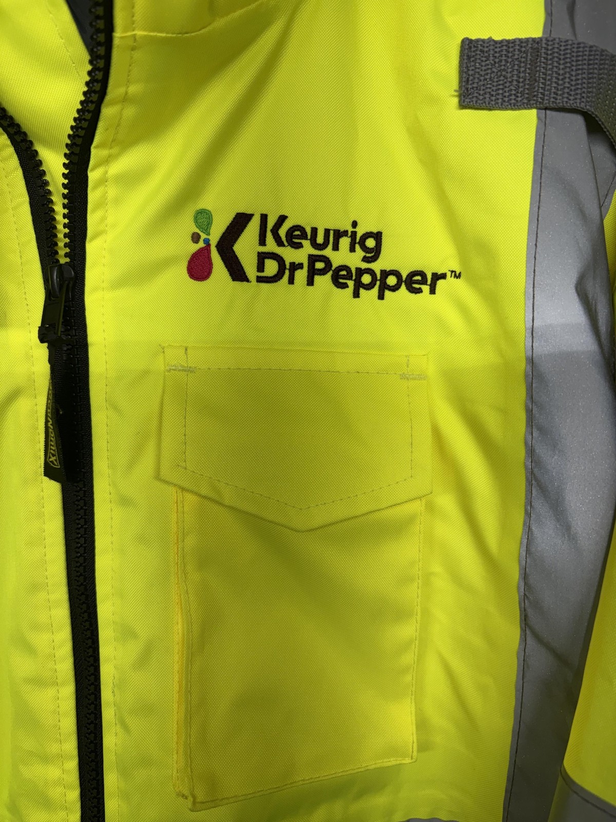 Keurig Dr Pepper OccuNomix Hi Vis Jacket Mens 3XL Yellow Employee LUX-250-JB-B - second product detail image