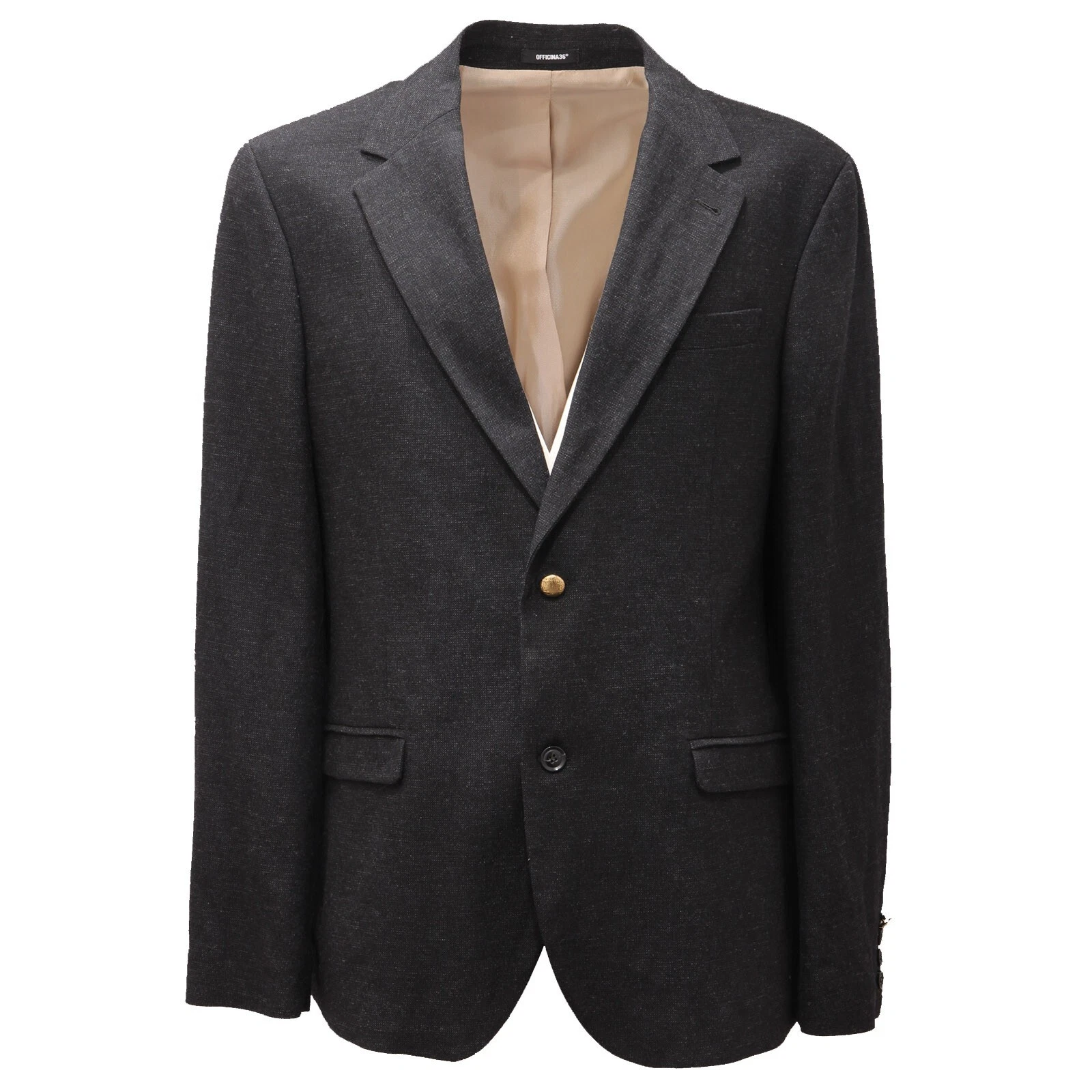 8697AD giacca uomo OFFICINA 36 black/grey sparkling fabric mix wool jacket men