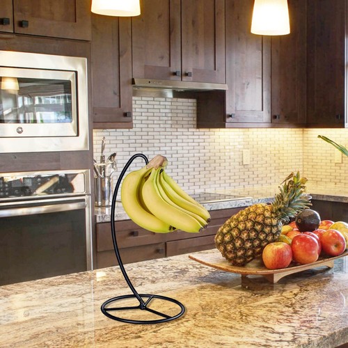 Banana Holder Stand, Banana Hanger Stand Black Metal Bananas Tree Hanger to Keep - Picture 7 of 9