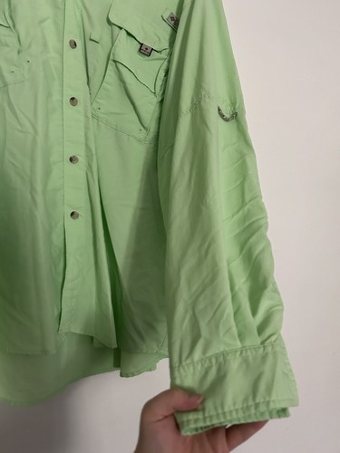 Columbia Sportswear PFG Green Mens Vented Long Sleeve Fishing Button Up L - Picture 2 of 6