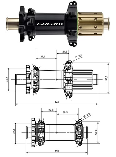 Bicycle Hub 148*12mm BOOST 28Hole Straight Pull Spoke 6-Bolt Brake HG XD MS Hub - Picture 18 of 34