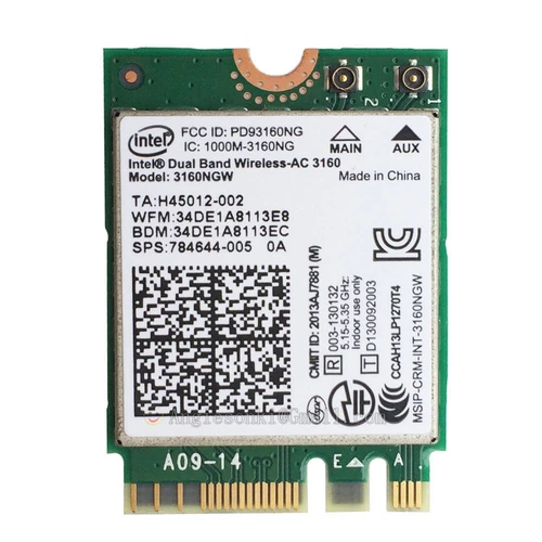 Intel Dual Band Wireless-AC 3160NGW Bluetooth 4.0 Wifi WLAN Card HP 784644-005