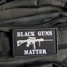 Black Guns Matter AK-47 Military Tactical Hook Patch Embroidered Dark