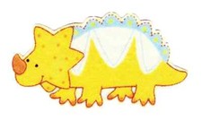 dinosaur fabric applique iron on yellow not embroidered 2.5 inch